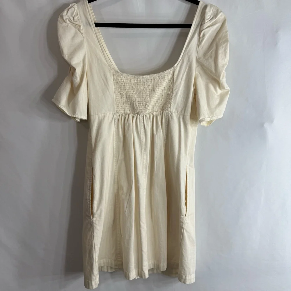 NWT Free People Cheyenne Ivory Denim Mini Dress, size M - Picture 13 of 13